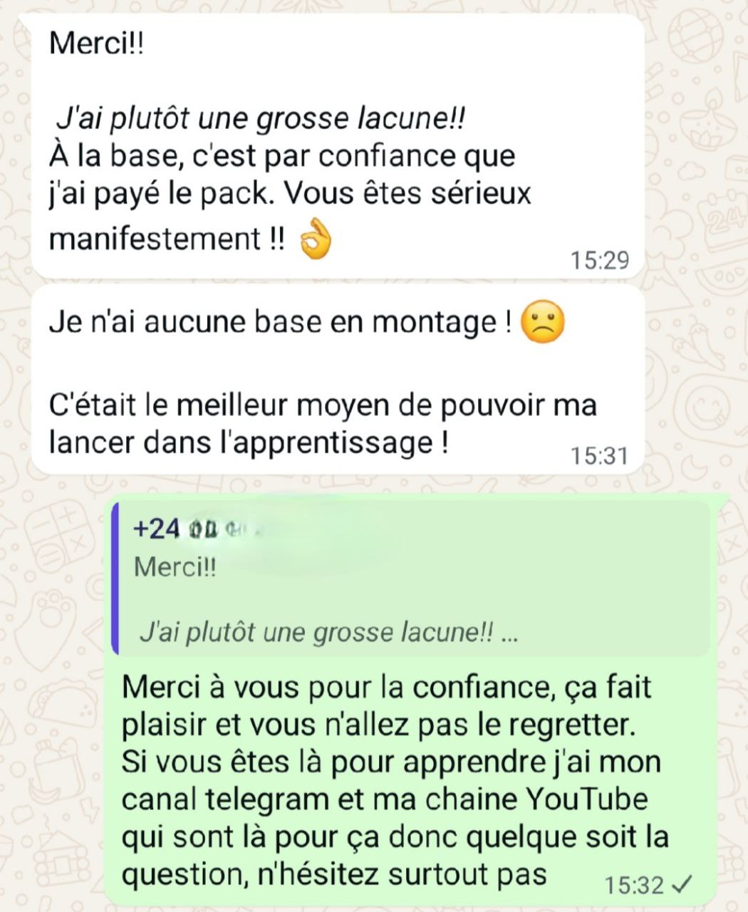 Témoignage client 9 - retour sur le Pack Montage Ultime